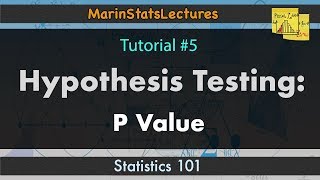 Hypothesis Testing: P Value (one sample t test) I Statistics 101 #5 | MarinStatsLectures