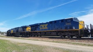 {3176} RARE!!! CSX Q409-25 ES44AH's And ES40DC's As It Heads To the Yard @ Hamlet, NC !