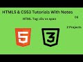 Difference between HTML div vs span tags.