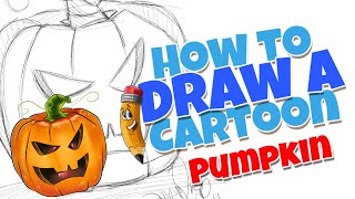 How to draw a cartoon pumpkin step by step cute cartoon