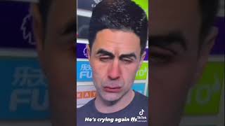 MIKEL ARTETA CRYING AFTER NEWCASTLE DEFEAT LOL @club100tv