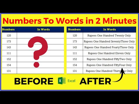 Как преобразовать число в слова в Excel | Автоматическое преобразование числа в слова в Excel | Код Excel vba | Хинди