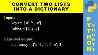Convert two lists into a dictionary | Python shorts