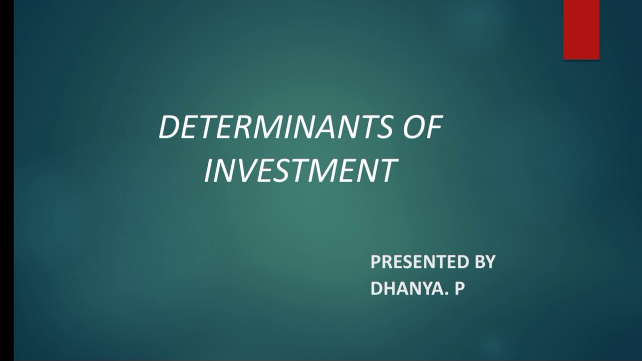 DETERMINANTS OF INVESTMENT - YouTube