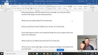 Final Assignment Genius Hour Reflection