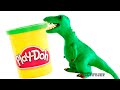 Dinosaurs Play doh Stop Motion T-Rex Dinosaur animation Tyrannosaurus Rex dinosaur toy eggs Jurassic