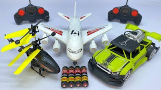 Formula Radio Control RC Car with Famous RC Flying Helicopter and a380 Aircraft Unboxing \u0026 Testing 😍