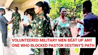 some nigerian military men now escort pastor Destiny, he delivered this family.