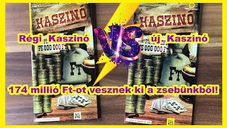 Régi Kaszinó VS új Kaszinó sorsjegy, 174 millió Ft-ot vesznek ki a zsebünkből!