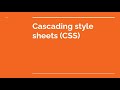 Cascading Style Sheet (CSS) - I