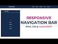 How to Make Responsive Navigation Bar Using HTML CSS & JavaScript | Responsive Menu