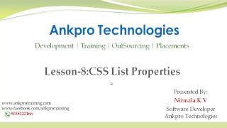 CSS Lesson 8 - CSS List Properties