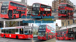 All of Arriva London South's Bus Routes