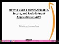 AWS Highly Available, Secure and Fault-Tolerant Architecture