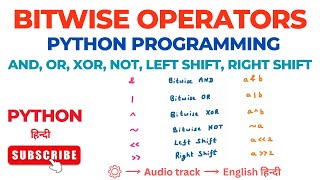 Bitwise Operators in Python | Bitwise AND, OR, XOR, NOT, LEFT SHIFT, RIGHT SHIFT Operators