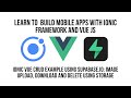 Ionic Vue 3 CRUD App using Supabase.io : Using Storage Buckets with Supabase.io