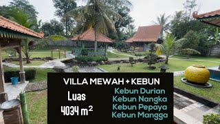 Dijual Rumah Villa Mewah + Kebun Durian Nangka Mangga Pepaya dll Luas Tanah 4034 m2 SHM