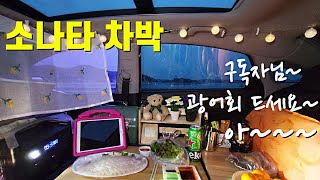 소나타 차박/소나타에서 광어회 먹고 요리해 먹기/겨울바다/영종도 차박/스텔스차박/세단차박/ 승용차 차박/ 다이소 꿀템/korean car camping