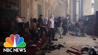 Tensions Boil Over As Palestinians, Israeli Forces Clash On Jerusalem Day | NBC News