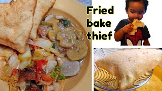 Cook With Me: Learn How to Make Fried Bake with Plantain Takari, Fried Cabbage, and Saltfish