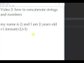2, how to concatenate strings and numbers