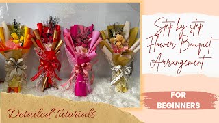 DRIED FLOWER BOUQUET TUTORIALS FOR BEGINNERS | SIMPLE WRAPPING TECHNIQUE | HOW TO MAKE A RIBBON BOW