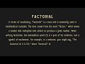 what is the meaning of factorial