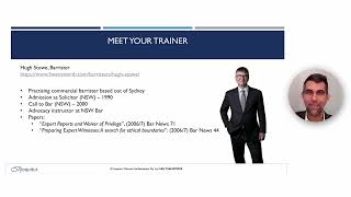 Expert Witness Cross Examination self-paced online training - Free CPD/CLE Course Video - Intro