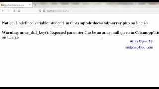PHP ARRAY CLASS 18 || php array_diff_key function