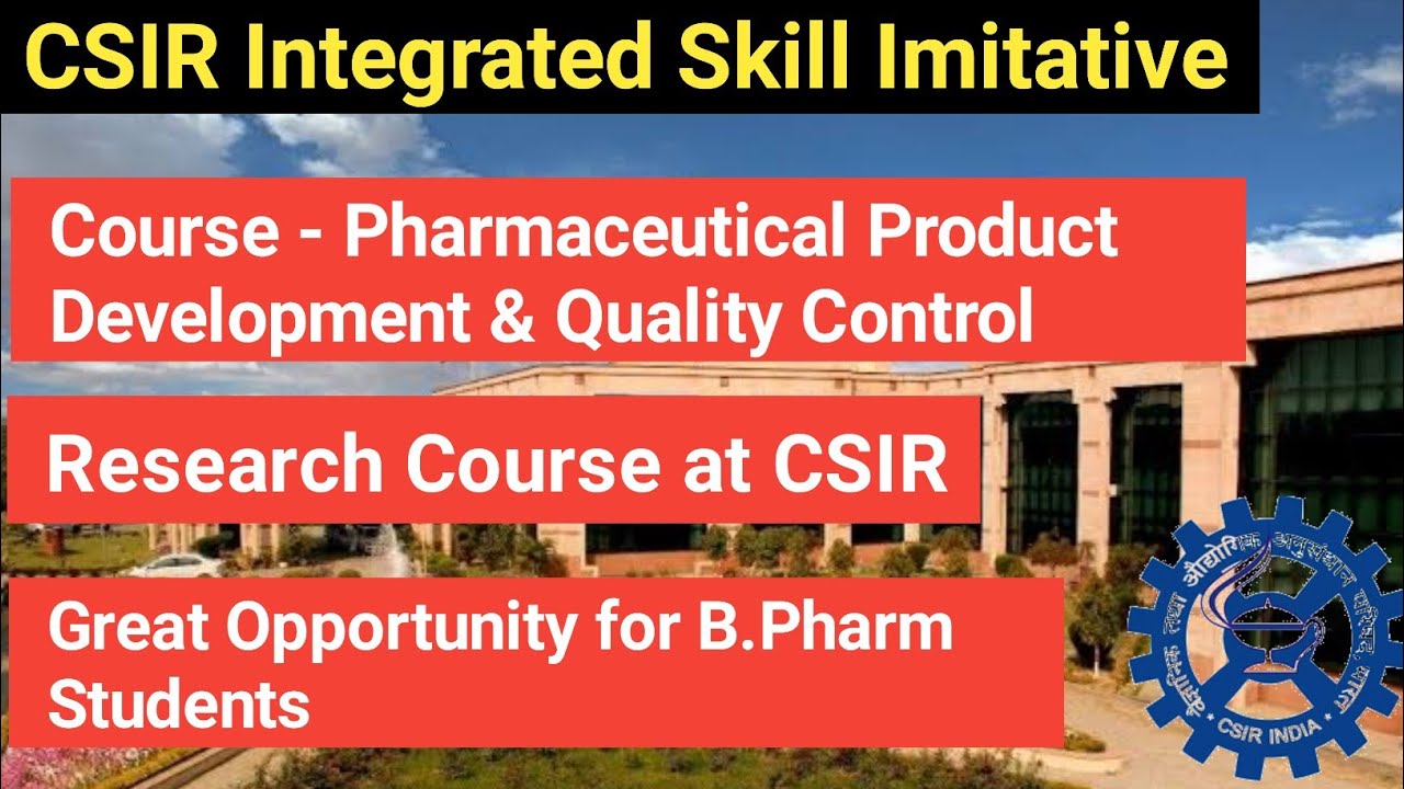 CSIR-CDRI Lucknow Skill Development Program 2023 ☑️ | For B.Pharma ...