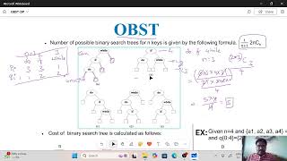 Optimal Binary Search Tree (OBST) using Dynamic Programming