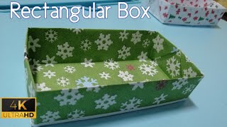 Easy Rectangular Origami Box , paper trash bin , 4K