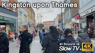 An Afternoon Walk along Kingston High St - Binaural Slow TV