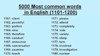 5000 Most common words  in English (1101-1200)