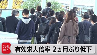 有効求人倍率 ２ヵ月ぶり低下（2021年11月30日）