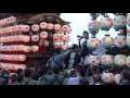 旧常滑地区祭礼2016（日） 山方字　常山車 00138　市役所　765ターン（二回転と1 4）　前壇合わせ　常滑春まつり2016　山車祭り