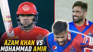Azam Khan vs Mohammad Amir | Mohammad Amir Got Angry 😡🗯 | Epic Scenes in HBL PSL | MI2A