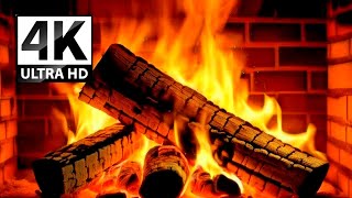 Relaxing Crackling Fireplace 4K ~ Holiday Yule Log Christmas Ambience (No Music)