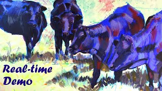 How to paint black cattle