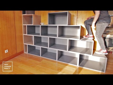 Loft Bed // Work Space : Staircase Shelf - Ep. 2 Loft Bed // Work Space : Staircase Shelf - Ep. 2