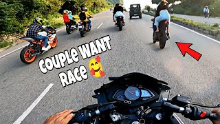 Today vlog ❤ Crazy Couple Want to Race with us 🤬 Insane Rider On V3🥰 Today vlog