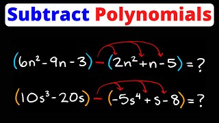 How to Subtract Polynomials | Algebra 1 | Eat Pi