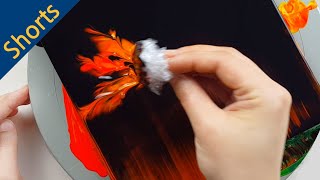 (410) Fire flower | Plastic wrap smash | Fluid Acrylic Pouring for beginners | Designer Gemma77