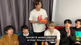 BTS Winning Favorite Music Group at 2020 Kids Choice Awards