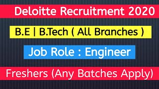Deloitte Recruitment 2020 | Deloitte jobs 2020 | Deloitte recruitment process | Deloitte hiring now
