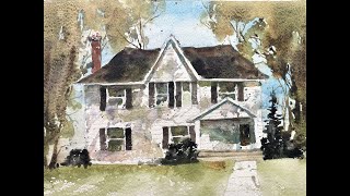 Quaint Watercolor Painting of a Colonial Style Home in Vermont - with Chris Petri
