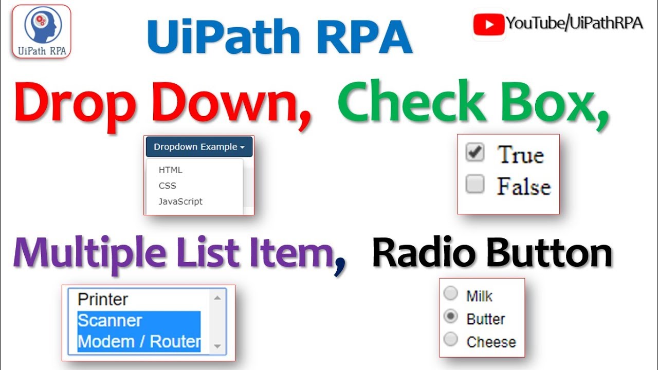 Work With Drop Down Button, Check Box, Radio Button And Select Multiple ...