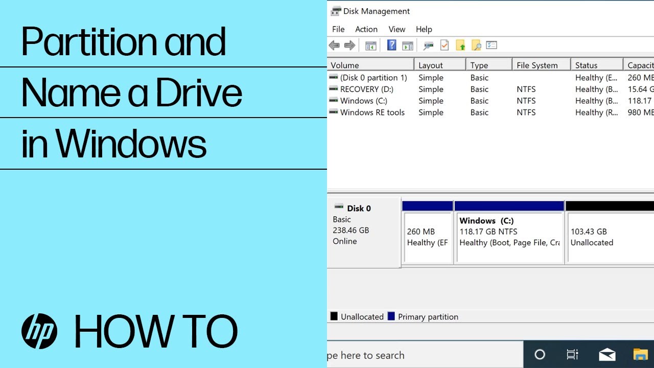 Partition And Name Drives In Windows | HP Computers | @HPSupport | วิธี ...