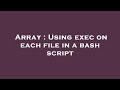 Array : Using exec on each file in a bash script