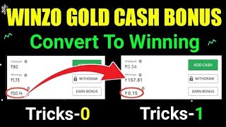 Winzo bonus cash withdrawal kaise kare | winzo bonus use kaise kare | winzo bonus cash convert trick